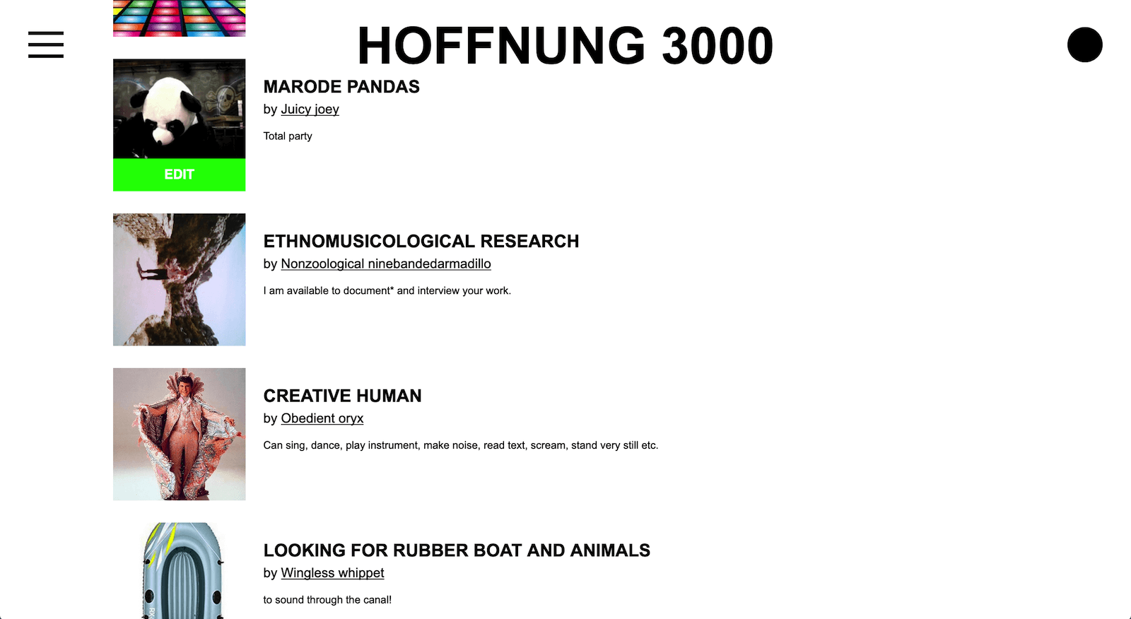 HOFFNUNG 3000 Resources list