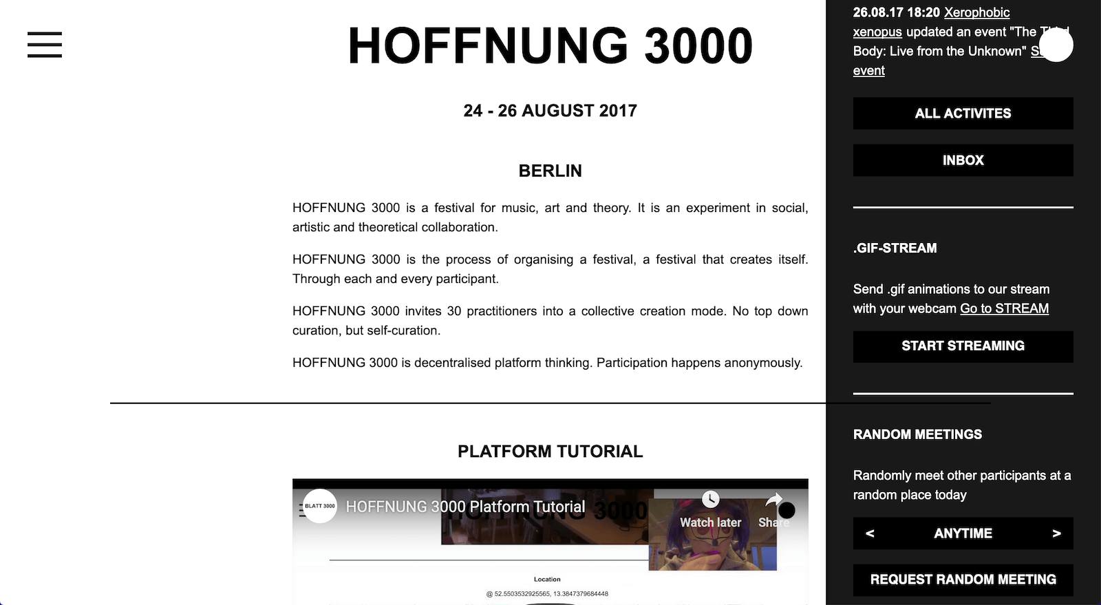 HOFFNUNG 3000 Sidebar